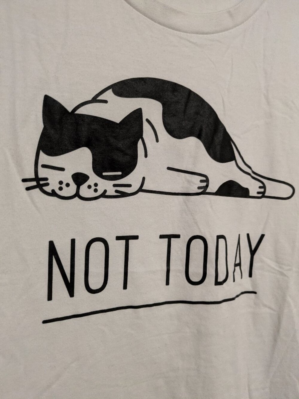 Not Today Graphic Tee with Cat Plus Sized (3X) White - Picture 3 of 4